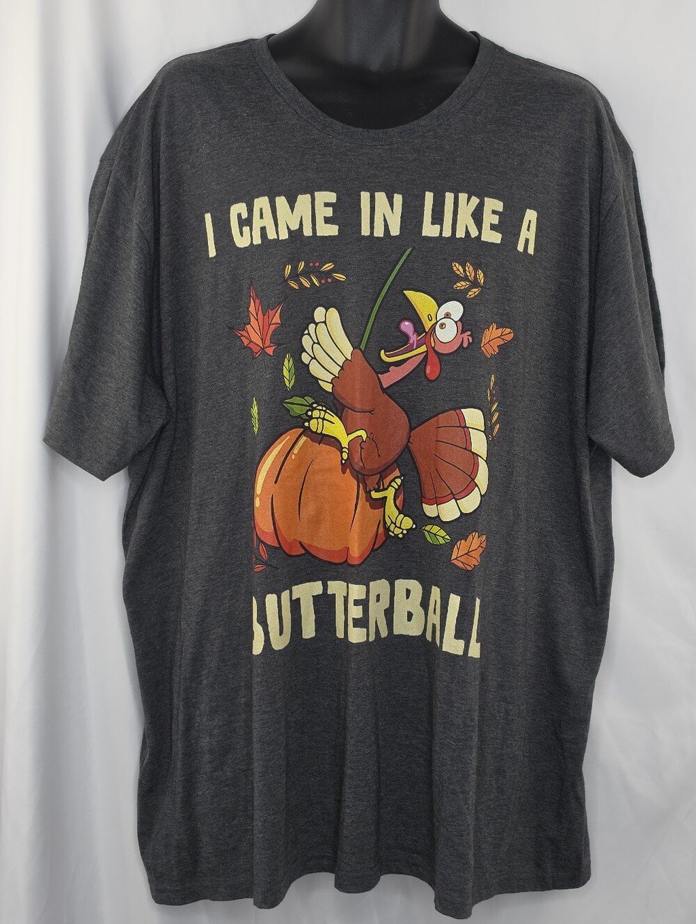 Amazon Men's Graphic Tee Gray Size 3XL I Came In Like A Butterball
